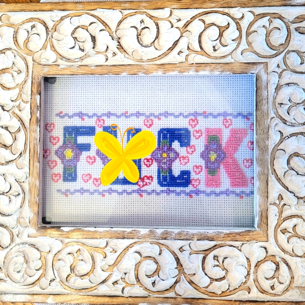 Funny/Ironic "F*CK" Cross Stitch